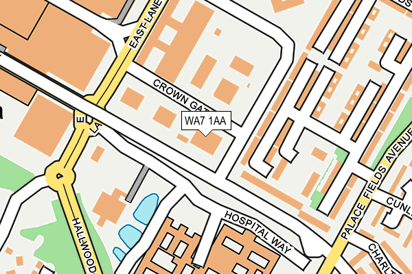 WA7 1AA map - OS OpenMap – Local (Ordnance Survey)