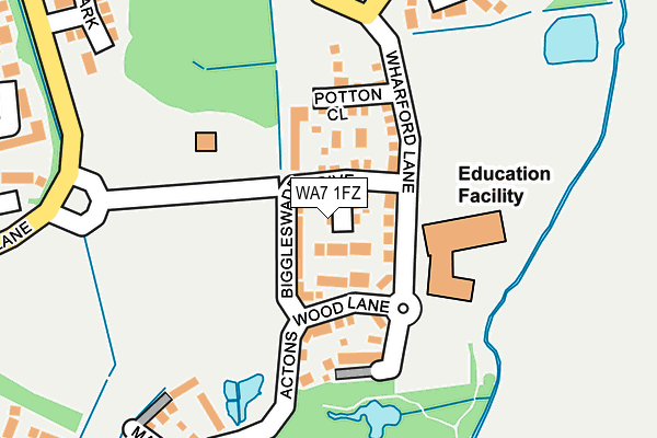 WA7 1FZ map - OS OpenMap – Local (Ordnance Survey)