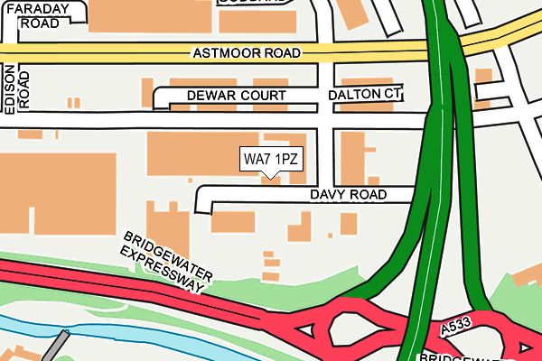 WA7 1PZ map - OS OpenMap – Local (Ordnance Survey)