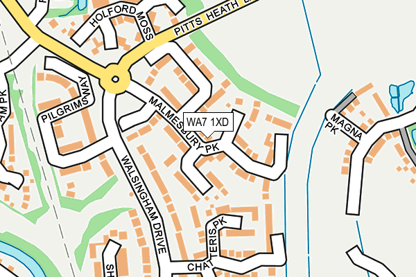 WA7 1XD map - OS OpenMap – Local (Ordnance Survey)