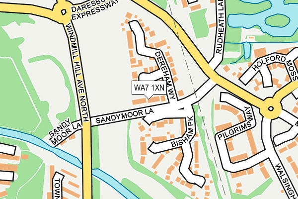 WA7 1XN map - OS OpenMap – Local (Ordnance Survey)