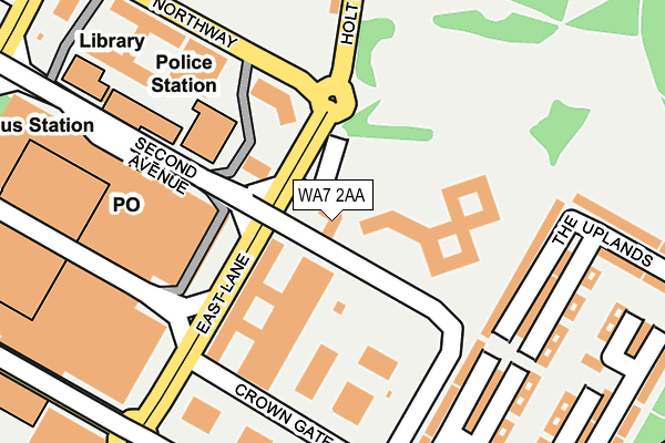 WA7 2AA map - OS OpenMap – Local (Ordnance Survey)