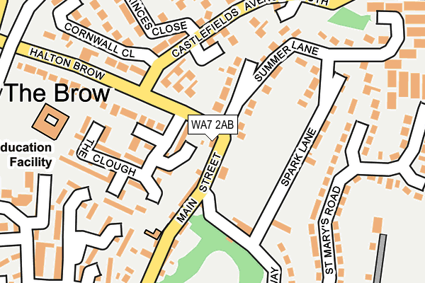 WA7 2AB map - OS OpenMap – Local (Ordnance Survey)