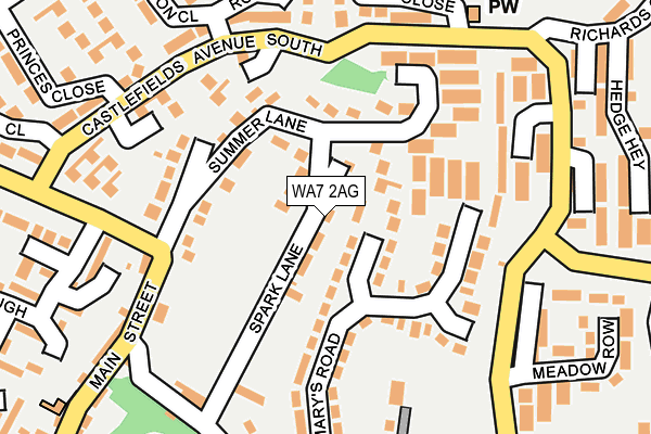 WA7 2AG map - OS OpenMap – Local (Ordnance Survey)
