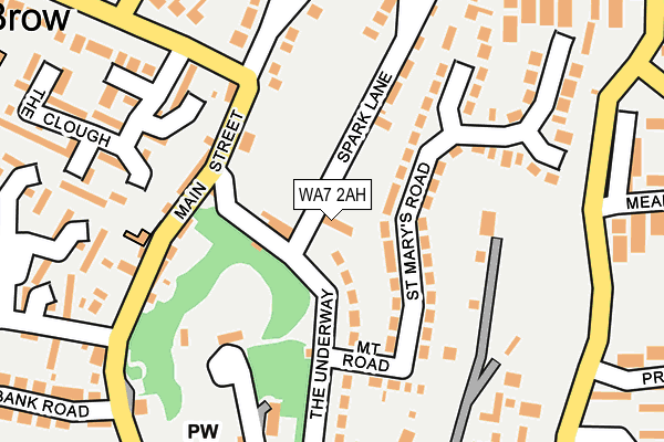 WA7 2AH map - OS OpenMap – Local (Ordnance Survey)