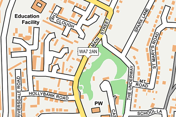 WA7 2AN map - OS OpenMap – Local (Ordnance Survey)