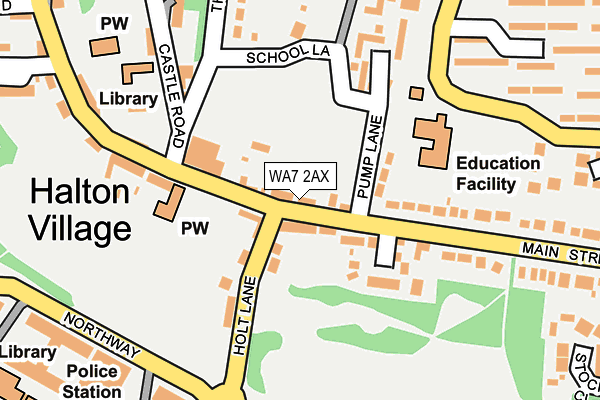 WA7 2AX map - OS OpenMap – Local (Ordnance Survey)