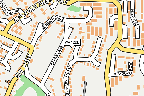 WA7 2BL map - OS OpenMap – Local (Ordnance Survey)
