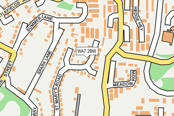 WA7 2BW map - OS OpenMap – Local (Ordnance Survey)
