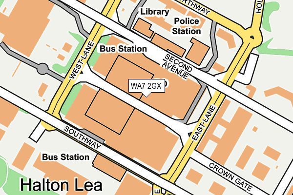 WA7 2GX map - OS OpenMap – Local (Ordnance Survey)