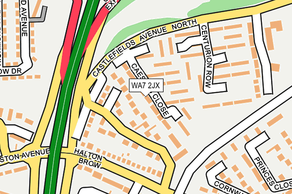 WA7 2JX map - OS OpenMap – Local (Ordnance Survey)