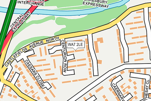 WA7 2LE map - OS OpenMap – Local (Ordnance Survey)