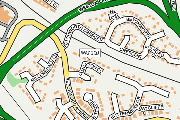 WA7 2QJ map - OS OpenMap – Local (Ordnance Survey)