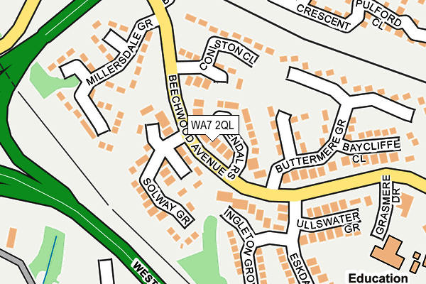 WA7 2QL map - OS OpenMap – Local (Ordnance Survey)