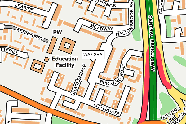 WA7 2RA map - OS OpenMap – Local (Ordnance Survey)