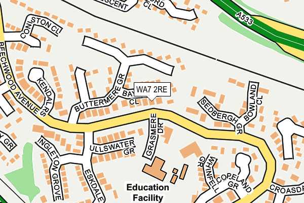WA7 2RE map - OS OpenMap – Local (Ordnance Survey)