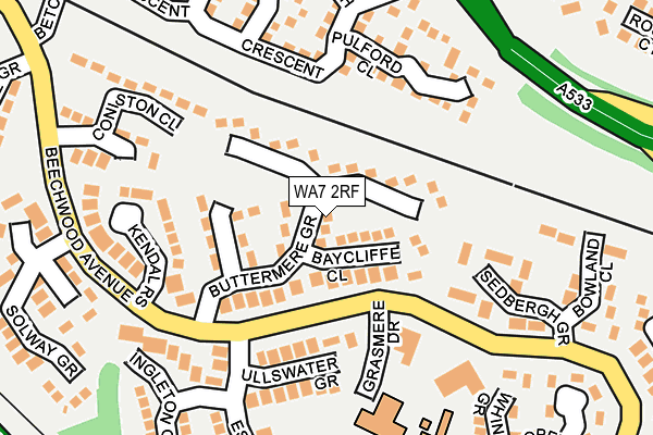 WA7 2RF map - OS OpenMap – Local (Ordnance Survey)