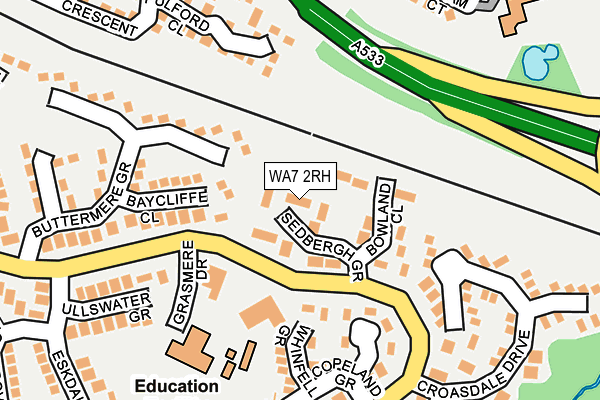 WA7 2RH map - OS OpenMap – Local (Ordnance Survey)