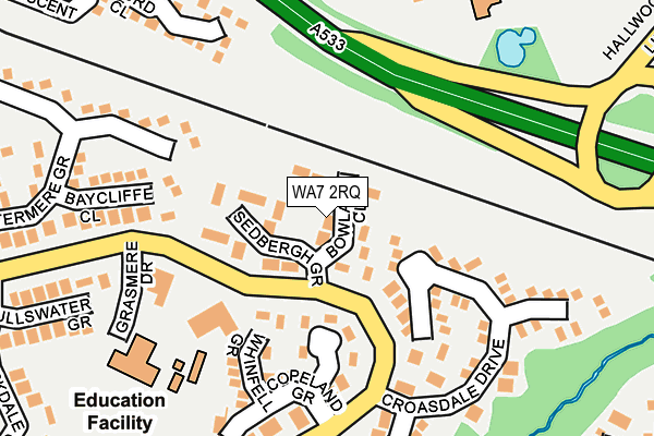 WA7 2RQ map - OS OpenMap – Local (Ordnance Survey)