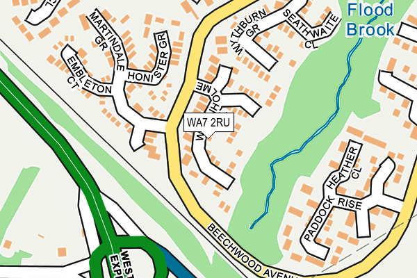 WA7 2RU map - OS OpenMap – Local (Ordnance Survey)
