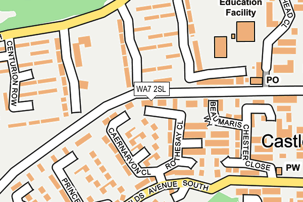 WA7 2SL map - OS OpenMap – Local (Ordnance Survey)