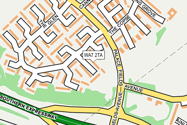 WA7 2TA map - OS OpenMap – Local (Ordnance Survey)