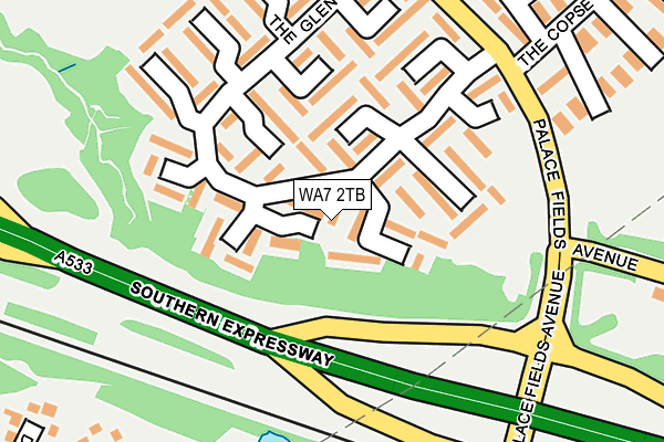 WA7 2TB map - OS OpenMap – Local (Ordnance Survey)