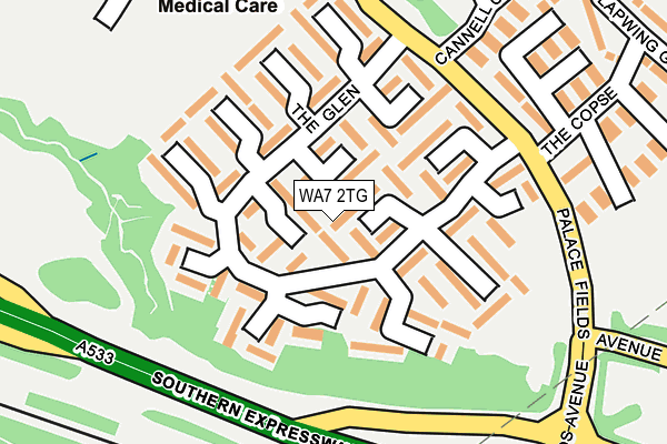 WA7 2TG map - OS OpenMap – Local (Ordnance Survey)