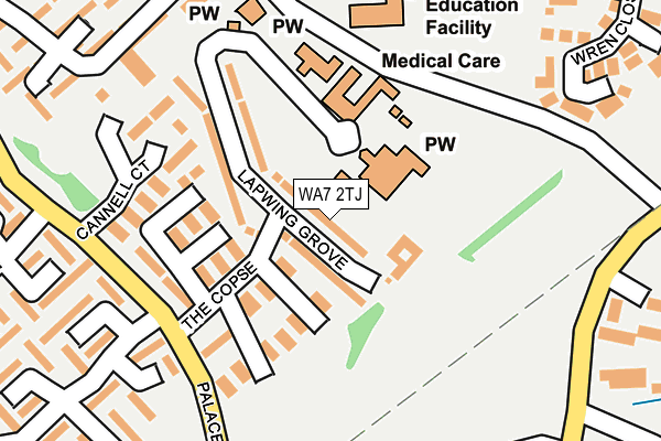 WA7 2TJ map - OS OpenMap – Local (Ordnance Survey)