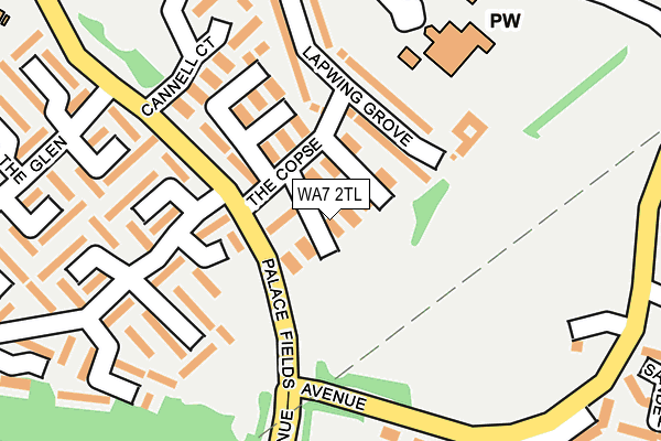 WA7 2TL map - OS OpenMap – Local (Ordnance Survey)