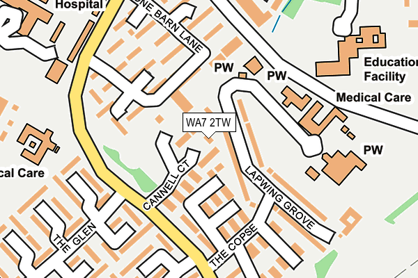 WA7 2TW map - OS OpenMap – Local (Ordnance Survey)