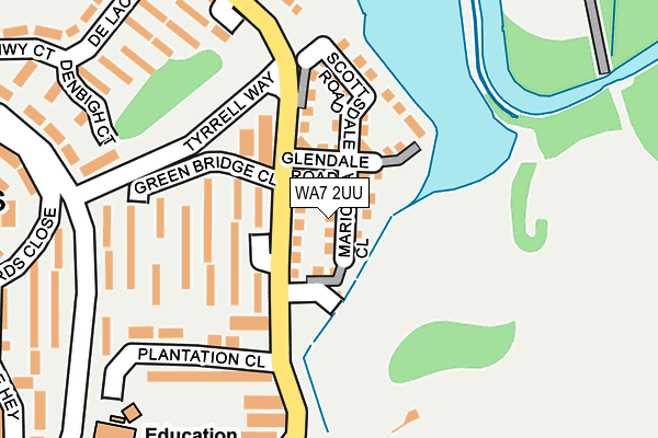 WA7 2UU map - OS OpenMap – Local (Ordnance Survey)