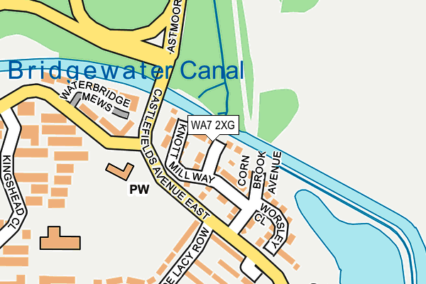 WA7 2XG map - OS OpenMap – Local (Ordnance Survey)