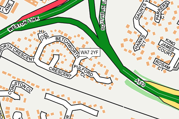 WA7 2YF map - OS OpenMap – Local (Ordnance Survey)