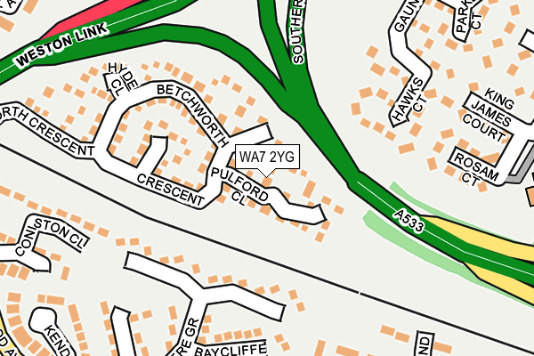WA7 2YG map - OS OpenMap – Local (Ordnance Survey)