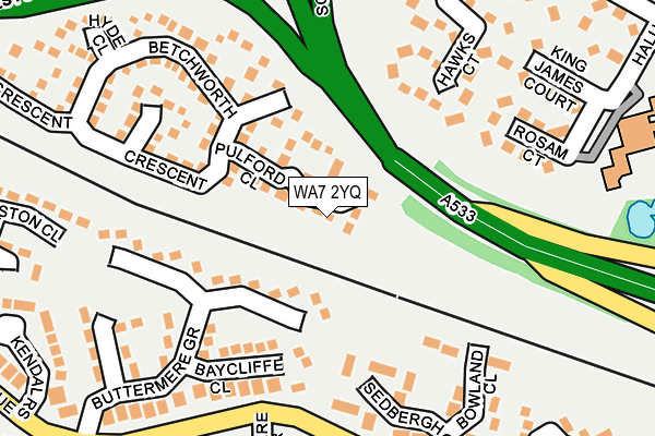 WA7 2YQ map - OS OpenMap – Local (Ordnance Survey)