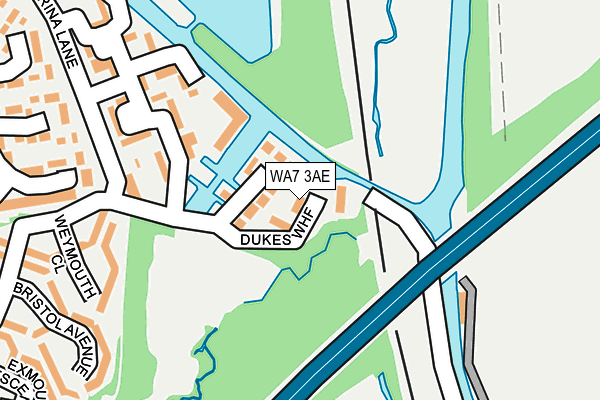 WA7 3AE map - OS OpenMap – Local (Ordnance Survey)