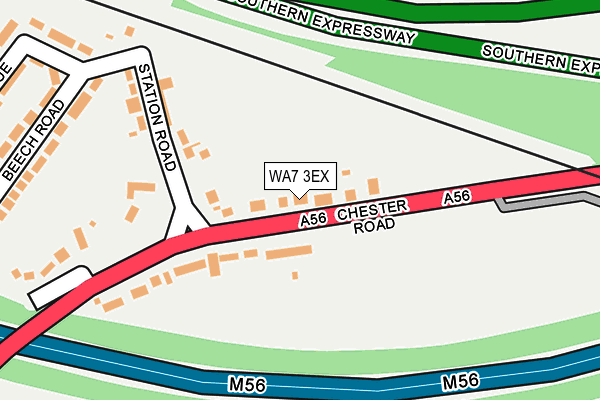 WA7 3EX map - OS OpenMap – Local (Ordnance Survey)