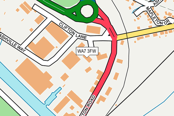 WA7 3FW map - OS OpenMap – Local (Ordnance Survey)