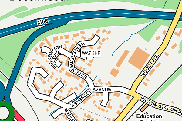 WA7 3HF map - OS OpenMap – Local (Ordnance Survey)
