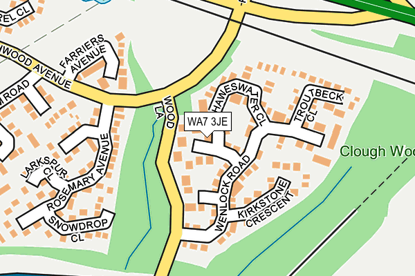 WA7 3JE map - OS OpenMap – Local (Ordnance Survey)