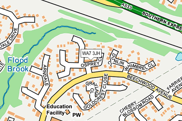 WA7 3JH map - OS OpenMap – Local (Ordnance Survey)