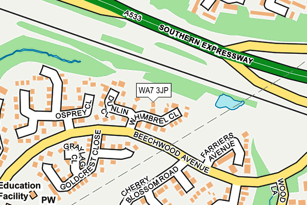 WA7 3JP map - OS OpenMap – Local (Ordnance Survey)