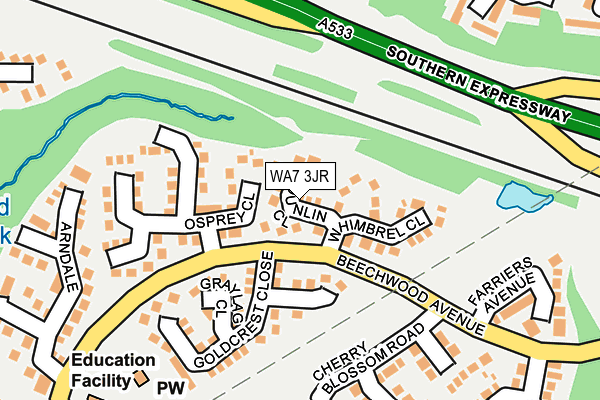 WA7 3JR map - OS OpenMap – Local (Ordnance Survey)