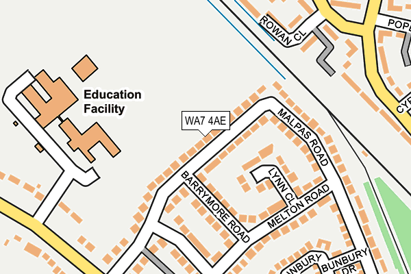 WA7 4AE map - OS OpenMap – Local (Ordnance Survey)