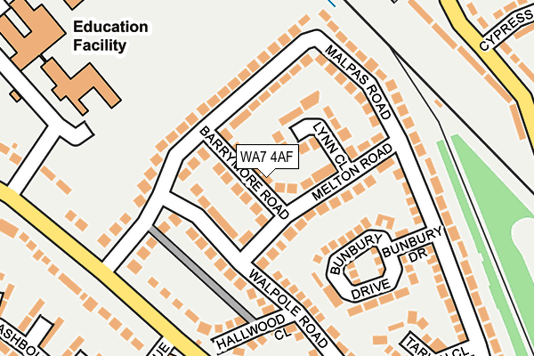 WA7 4AF map - OS OpenMap – Local (Ordnance Survey)