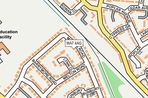 WA7 4AG map - OS OpenMap – Local (Ordnance Survey)