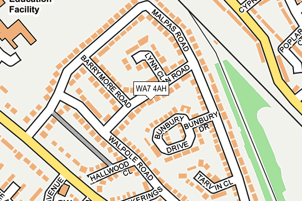 WA7 4AH map - OS OpenMap – Local (Ordnance Survey)