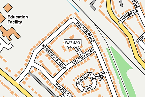 WA7 4AQ map - OS OpenMap – Local (Ordnance Survey)