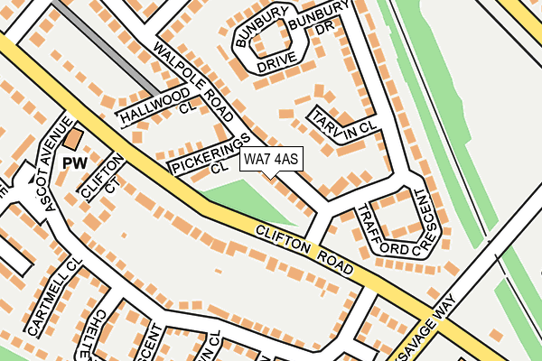WA7 4AS map - OS OpenMap – Local (Ordnance Survey)